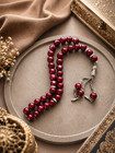 Premium High Quality Burgundy Misbaha Luxury Islamic Prayer Beads Tasbih 33