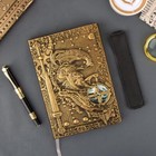 3d Embossed Notebook Leather Journal Vintage A5 Travel Bronze Knight