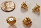 6 Vintage Military Clutch Gold Pull Back Locking Tie Tac Pin Back Fasteners N283