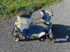 Vintage 1940   s Taylor Tot Baby Stroller Walker Scooter Buggy Blue White W Handle