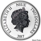 2017 Niue  2 Disney Steamboat Willie Mickey Mouse 1 Oz  999 Fine Silver Bu Coin