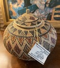 Authentic Zulu Beer Basket Woven Bulb Shaped Lid South Africa Handmade Large