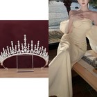 French-style Strapless Bridal Gown With A Train Wedding Dress   bridal Crown
