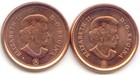 Canada 2011 2012 Magnetic Pennies Canadian 1 Cent 1c Exact Set - 2 Coins