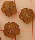 6 Vintage Hand Made Floral Glass Wire Wrap Beads  7 8  Look Old