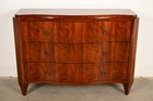 Baker Furniture French Regency Flame Mahogany Serpentine Front Chest Of Drawers