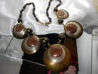 Fabulous Vintage 80 s Brass Copper Silver India Medallion Necklace 44ag4