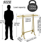 New Round Clothing Rack Floor Standing Clothes Hanging Rack Garment Display Gold