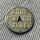 1922 Pittsburgh Railways Co Transit Token Trolley Streetcar Fare Triangle Cutout