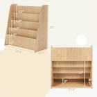 4-tier Kids Wooden Bookshelf Toddlers Book Rack W deep Shelves Natural