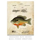 Vintage Fishing Lure Patent Art Print 8x10 Bluegill Fish Cabin Wall Decor Gift