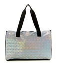 Justice Cracked Holographic Duffle Bag For Girls Adjustable Black Color 