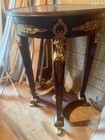 Antique Return Of Egypt Coffee Table In Mahogany With A Marble Top  France 1800s