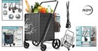 Heavy Duty Folding Grocery Cart  330lbs Capacity   Double Basket For Convenience