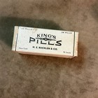 Antique King   s Pills H e  Buckley   Co Glass Bottle Original Box Display Only  2