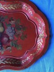 Antique 1800s French Tole Hand Painted Tray