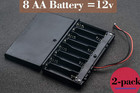 2 Pack Battery Holder Case With Switch On off W cover 12v Clip Holder 8 X Aa