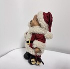        Russ Berrie Brown Teddy Bear In Santa Suit   Hat Read Description Xmas