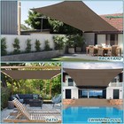 Sun Shade Sail Rectangle Brown Canopy Shelter Cover For Outdoor Yard Garden Pool