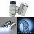 60x Magnifying Loupe Jewelry Jewelers Pocket Magnifier Loop Eye Coins Led Light