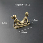 Chinese Old Collection Of Bronze Male And Female Statues Adorn The Tabletop