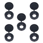 Youu 50 Pcs Plastic Hinged Screw Cover Caps Washer Flip Tops    Black