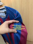 Barcelona Ronaldinho  10 Long Sleeve Home Soccer Jersey Size Men   s Medium