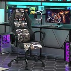 Racing Gaming Chair W massage Lumbar Support Headrest Armrest  Camo