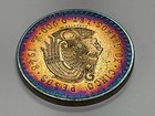 1948 Mexico Mexicanos Silver 5 Cinco Pesos Toned Toner Rainbow Monster Bullseye