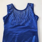 Girls Blue Rhinestone Leotard Size 10 12 Gymnastics Dance Ballet Sleeveless 12