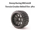 Sweep Racing Src1002b Monster Truck Terrain Crusher Belted Tire On Black 4pc