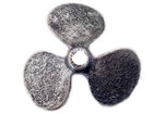  pack Of 2  Antique Silver Cast Iron Propeller Christmas Ornament 4  