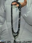 22  Old Tibetan Buddhism Agate Onyx Carved Dzi Eye Prayer Bead Amulet Necklace
