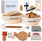 Complete Sourdough Starter Kit  2 Bannteon Bread Proofing Baskets 9    10   U   