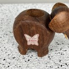 Vintage Mcm Enesco Wooden Elephant Figurine Toothpick Holder Danish Teak