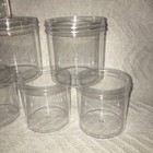 Uline S-12753 Clear Round Wide-mouth 6 Oz Plastic Jars Only - 8 Count - New