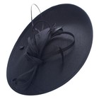 Womens Black Kentucky Derby Sinamay Fascinator Church Racing Headpiece T444