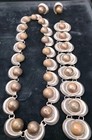 Vintage Art Deco Jse Taxco  Pre 1948 Sterling Silver   Copper  3 Piece Set