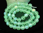 50 Czech Frosted Sea Glass Round Beads - Matte Peridot Ab Moonstone 6mm
