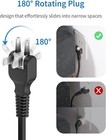 Nton Power Strip Surge Protector 10 Outlet 2 Usb Ports Flat Plug 2100j 10ft Cord