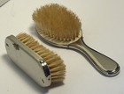 Antique 1900s Silver Plated Boar Bristle Hair Brush Grooming Set-see Pics 