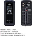 Cyberpower Cp1000avrlcd Intelligent Lcd Ups System  1000va 600w  9 Outlets  Avr 