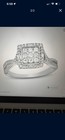Zales Square Halo Diamond Engagement Ring 10k White Gold Size 8