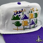 Mardi Gras Hat Vintage Retro Purple white Trucker Rope Cap 90s New Orleans