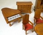 Vintage Doll House Wooden Furniture Assorted Cabinet 10 Pcs Table Chairs Read