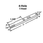 Pivot Bar  3 Inch  4 Hole Columbia   Boreal Vinyl Window - Zinc