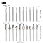 20pcs Rotary Carbide Burr Set 1 8  Shank Tungsten Steel Grind Head Drill Bits