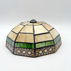 Vintage Tiffany Style Spectrum Leaded Glass Lamp Shade Slag Glass 8 25 