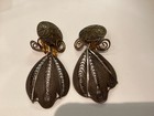 Huge Vintage Tribal Pirced Very Unique Clip Earrings Must See Nomreserve 