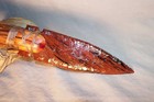Tiger Stripe Mahogany Obsidian Fox Ear Knife Manzanita Handle Flint Knapping